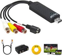 VornixorSarlshop-Convertisseur de VHS à Numérique, Convertisseur de Grabber Vidéo, Carte d'Acquisition Vidéo RCA à USB 2.0, Compatible Windows 11/10/8 MacOS, Numérise VCR DVD VHS Hi8 pour Archivage M