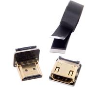 Vornixorsarlshop-Cyfpv Câble Plat Hdmi Mâle Vers Femelle Fpc Coudé Vers Le Bas À 90 Degrés Pour Photographie Aérienne Hdtv Avec Drone Multicopter (0,2 M)