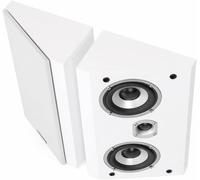 VornixorSarlshop-Dynavoice Magic FX-4 ¿ Paire d¿Enceintes de Hauteur Dolby Atmos Blanches Grille en Tissu Gris Clair Angle Acoustique 28,8° Montage Mur ou Plafond.