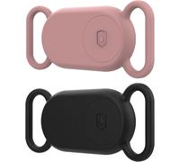 VornixorSarlshop-Lot de 2 coques de protection en silicone pour Samsung Galaxy Smarttag 2 - Anti-rayures - Étanche - Pour enfants, chien, chat, valise, clés, vélo - Noir/rose