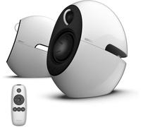 VornixorSarlshop-Luna Eclipse - Kit d'Enceintes Design 2.0 Bluetooth avec Télécommande IR Blanc 74 W E25 White