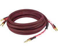 VornixorSarlshop-Perferct Sound Câble haut-parleur flexible 2 x 3 m, fiches bananes de qualité, confectionné, Coloris noir/rouge