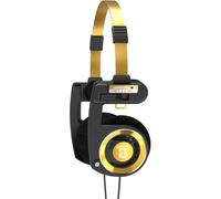 VornixorSarlshop-Porta Pro Limited Edition Casque Supra-auriculaire, Microphone intégré, contrôle du Volume et télécommande Tactile, étui de Transport Rigide, Filaire avec Prise 3,5 mm, Noir et doré