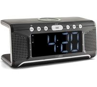 VornixorSarlshop-Radio réveil - Double Alarme - Bluetooth - FM - Écran LED graduable - Chargeur Induction - Technologie Qi - Noir - 218 x 88 x 94 mm