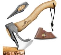 VornixorSarlshopHache en bois forgée à la main avec pied de vache, manche en bois et fourreau en cuir, cadeau pour homme