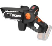 VornixorSarlshoplagueuse Mini Tronçonneuse sans Fil 20V WG325E.9, Brushless, Guide 12 cm, coupe 10 cm, pour élagage, taille, ébranchage, tronçonnage, capot de protection,livrée sans batterie ni charg