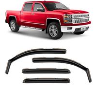 Voron Glass in-Channel 220009 Lot de 4 Pare-Pluie Extra durables pour camions Chevrolet (Chevy) Silverado/GMC Sierra 1500 à Cabine Double 2014-2018