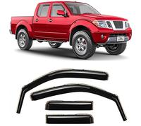 Voron Glass in-Channel 220108 Lot de 4 Pare-Pluie Extra durables pour camions Nissan Frontier 2005-2020 à Cabine Double - Déflecteurs de fenêtre, visières d'aération