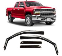 Voron Glass in-Channel 230092 Lot de 4 Pare-Pluie Extra durables pour camions Chevrolet Silverado/GMC Sierra 2014-2018 Double Cabine Déflecteurs de fenêtre visières d'aération