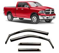 Voron Glass Lot de 4 protections anti-pluie extra durables pour camions Dodge Ram 1500 2009-2018 Quad Cab, déflecteurs de fenêtre, visières d'aération de fenêtre - 230099