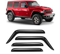 Voron Glass Tape-on Extra Durable Rain Guards for Jeep Wrangler JL 2018-2025/Jeep Gladiator 2020-2025, Window Deflectors, Vent Window Visors, 4 Pieces - 120103