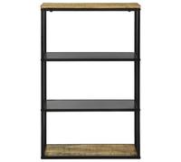 Vorpalize Bibliothèque en bois de manguier massif - 70 x 35 x 110 cm - Avec 3 étagères - Autonome - Pour le salon et le bureau - Étagères pratiques pour un rangement élégant