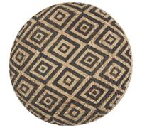 Vorpalize Pouf fait à la main - Noir - En jute - 45 x 30 cm - Avec rembourrage en perles EPS - Petit repose-pieds - Pour salon, décoration de maquillage et chambre à coucher - Confort