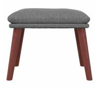 Vorpalize Repose-pieds en tissu gris clair 45 x 29,5 x 35 cm avec pieds en bois d'hévéa massif, tabouret et repose-pieds confortables pour salon, chambre à coucher, coiffeuse, petit pouf compact