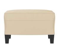 Vorpalize Repose-pieds en tissu microfibre crème 60 x 50 x 41 cm, cadre stable, tabouret et petit tabouret pour salon, décoration de chambre à coucher, pouf multifonction et tabouret de maquillage