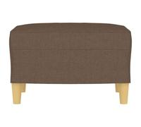 Vorpalize Repose-pieds marron en tissu avec cadre en contreplaqué robuste 60 x 50 x 41 cm, petit tabouret compact comme tabouret, repose-pieds ou pouf pour décoration de salon et de chambre à coucher