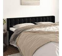 Vorpalize Tête de lit avec oreilles - Noir - 203 x 16 x 78/88 cm - En velours - Réglable en hauteur - Pour cadre de lit - Avec housse - Design moderne - Convient pour chambre à coucher