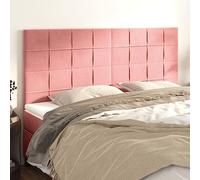 Vorpalize Tête de lit rose 160 x 5 x 118/128 cm en velours réglable en hauteur pour cadre de lit avec pied en bois stable, rembourrage dorsal confortable, design élégant de protection murale, convient