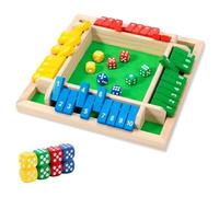 VorPrillynt Shut The Box, Jeu en Bois, DéS de Jeux Bois pour 2 à 4 Joueurs, Jeu de Table pour La Maison, Jouet de Voyage-Convient à la Formation en logique mathématique pour Enfants(Coloré)