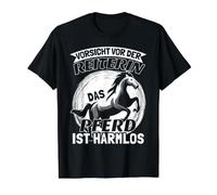 Vorsicht vor Der Reiterin Das Pferd ist Harmlos - Chevaux T-Shirt Graphique avec Valeur, Homme, Noir, M