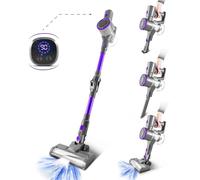 Vortex F17 - Aspirateur Balai Sans Fil Digital 160W, Tube Pliable 180°, Autonomie 35 Min, 2 Modes, Filtration Cyclonique HEPA, Brosse LED, Aspirateur à Main, Position Stop & Go - Gris