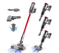 Vortex F13 - Aspirateur Balai Sans Fil 2-en-1, 130W, Aspiration 11 kPa, Filtration Cyclonique HEPA, Autonomie 35 Min, Brosse LED 90°, Aspirateur à Main, Tube Métal, Support Mural - Gris