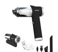 Vortex CRC90 Black - Aspirateur à Main Sans Fil Pliable 60W, 4500 Pa, LED Intégrée, Autonomie 30 min, Filtre HEPA Lavable, Compact, Accessoires Inclus, Pochette de Rangement - Noir
