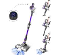 Vortex F17 - Aspirateur Balai Sans Fil Digital 160W, Tube Pliable 180°, Autonomie 35 Min, 2 Modes, Filtration Cyclonique HEPA, Brosse LED, Aspirateur à Main, Position Stop & Go - Gris