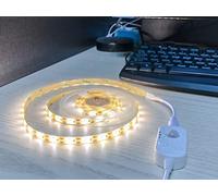 VORTEX HJ-J0083W Bande lumineuse LED USB activée par le mouvement, options blanc froid ou blanc chaud Lampe de placard LED activée par le mouvement à intensité (3 mètres, blanc froid)
