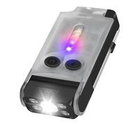 Vortex Lampe torche EDC V30 - Lumière rouge UV verte chaude - Signaux d’urgence fluorescents - Puissante - 900 lumens - Rechargeable - Tête rotative 180°