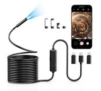 Vorth Caméra d'inspection endoscopique, endoscope HD 1920p avec 8 lumières LED, caméra d'inspection serpent semi-rigide de 10 m, IP67 étanche pour homme Gadgets pour iOS et Android
