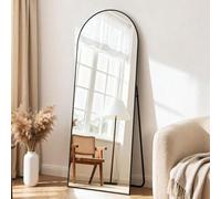 Vortisys Grand Miroir sur Pied 165 x 60cm, Miroir Arqué sur Pied à Poser au Sol, Cadre en Alliage d’Aluminium, Design Arche pour Chambre, Salon et Entrée