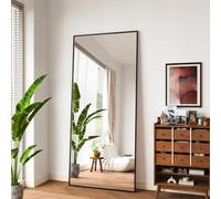 Vortisys Miroir en Pied 161 x 52 cm, Grand Miroir Rectangulaire sur Pied | Avec Cadre en Aluminium, à Suspendre ou à Poser, Miroir Pleine Longueur Idéal pour Chambre, Salon ou Dressing
