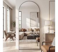 Vortisys Miroir sur Pied & Mural 180x75cm, Grand Miroir Pleine Longueur avec Verre Sécurité et Cadre Aluminium, Design Arche pour Chambre, Salon et Entrée