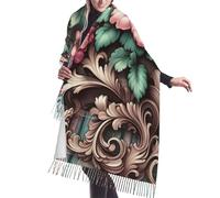 Vortithora 190 x 68,6 cm - Châle d'hiver chaud baroque pour femme avec franges - Imprimé sur un seul côté - Écharpe confortable pour temps froid