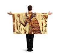 Vortithora Ancien-Egyptian-Ankh-God Flag Cape avec manches pour adultes, cape de drapeau portable en polyester, cape légère pour fans de sport, pour les jours de jeu, les fêtes de bar et les