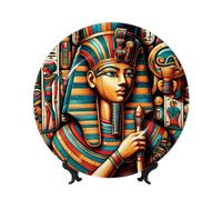 Vortithora Ancient-Egyptian-Art-God Assiette décorative avec support pour décoration d'intérieur 25,4 cm