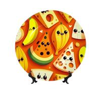 Vortithora Assiette décorative au fromage, banane, pastèque de 25,4 cm avec support, élégante assiette murale pour décoration d'intérieur