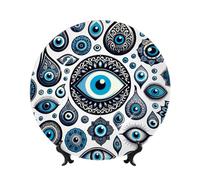 Vortithora Assiette décorative avec support - Motif yeux bleus turcs - 25,4 cm