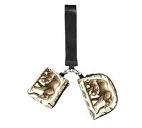 Vortithora Augenstern Porte-monnaie à double fermeture éclair Motif éléphants d'Afrique aquarelle