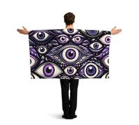 Vortithora Cape de drapeau contre le mauvais œil avec manches pour adultes, cape de drapeau portable en polyester, cape légère pour fans de sport pour les jours de jeu, les fêtes de bar et les