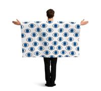 Vortithora Cape de drapeau contre le mauvais œil en forme de larme avec manches pour adultes, cape portable en polyester, cape légère pour fans de sport, pour les jours de jeu, les fêtes de bar et les