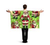 Vortithora Cape de drapeau du Père Noël avec manches pour adultes, cape portable en polyester, cape légère pour fans de sport, pour les jours de jeu, les fêtes de bar et les célébrations de rue