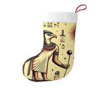 Vortithora Chaussettes de Noël double face en peluche de pharaons égyptiens antiques, décoration de cheminée de vacances pour cadeaux de famille