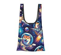 Vortithora Cosmic-Shiba-Journey Sac de courses pliable réutilisable Sac d'épicerie portable pour usage quotidien