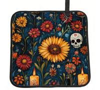 Vortithora Coussin de siège de stade pliable Mexico-Marigold-Skull - Imperméable et portable - Petit tapis de camping pour camping, voyage, sports de plein air
