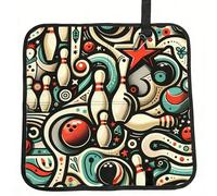 Vortithora Coussin de siège de stade pliable motif bowling - Imperméable et portable - Petit tapis de camping pour camping, voyage, sports de plein air