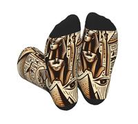 Vortithora Egypt-Hieroglyphs-Pharaoh-Vintage Chaussettes unisexe pour homme et femme Chaussettes mi-mollet extensibles en polyester doux, chaussettes de sport décontractées confortables pour