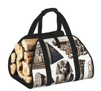 Vortithora Grand sac de transport de bois de chauffage, pyramide égyptienne, pharaon, tissu Oxford 600D avec poignées renforcées, sac de transport à bois ouvert pour cheminée, poêle à bois, camping et