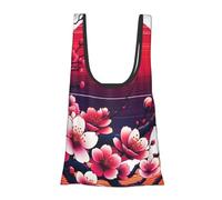 Vortithora Japan-Cherry Blossoms-Sun Sac de courses réutilisable pliable Sac d'épicerie portable pour un usage quotidien